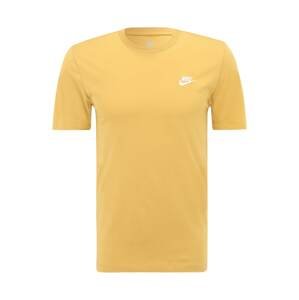 Nike Sportswear Tričko 'CLUB' zlatě žlutá / bílá