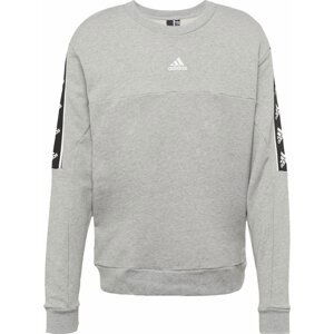 ADIDAS SPORTSWEAR Sportovní mikina šedý melír / černá / bílá