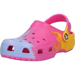 Crocs Otevřená obuv světlemodrá / žlutá / pink