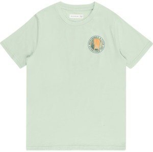 Abercrombie & Fitch Tričko mátová / tmavě zelená / oranžová