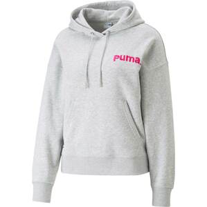 PUMA Mikina 'TEAM' šedý melír / pink / bílá