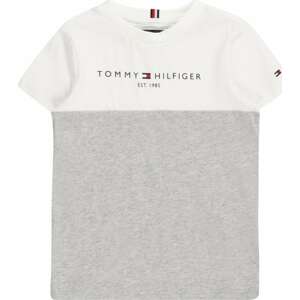 TOMMY HILFIGER Tričko noční modrá / šedý melír / červená / bílá