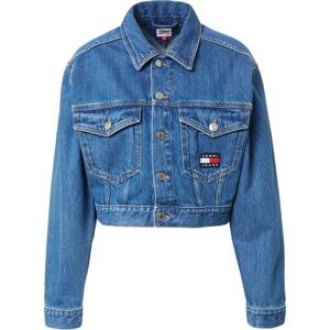 Tommy Jeans Přechodná bunda 'CLAIRE' námořnická modř / modrá džínovina / červená / bílá