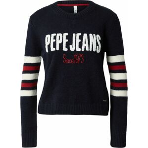 Pepe Jeans Svetr 'BONNIE' tmavě modrá / karmínově červené / bílá