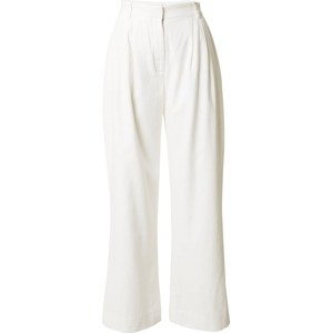Abercrombie & Fitch Kalhoty se sklady v pase bílá