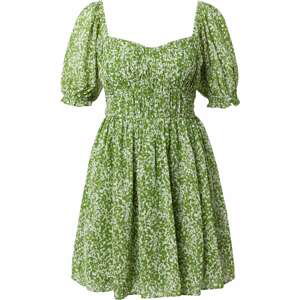 Abercrombie & Fitch Letní šaty světle zelená / bílá