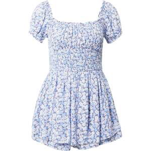 HOLLISTER Letní šaty 'EMEA' kouřově modrá / pastelová modrá / světlemodrá / bílá