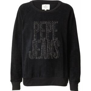 Pepe Jeans Mikina 'RUBY' černá / stříbrná