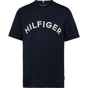 TOMMY HILFIGER Tričko tmavě modrá / ohnivá červená / bílá