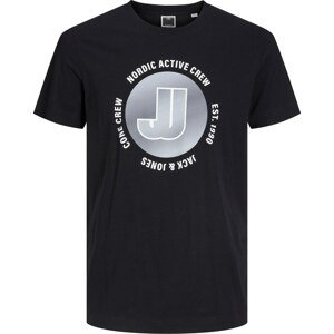 JACK & JONES Tričko šedá / černá / bílá