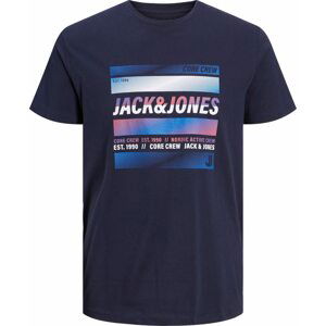 JACK & JONES Tričko námořnická modř / světlemodrá / růžová / bílá