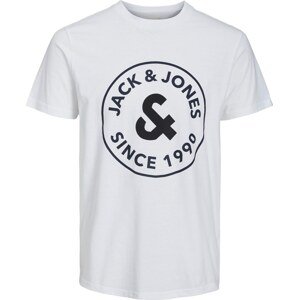 JACK & JONES Tričko 'ARON' námořnická modř / černá / bílá