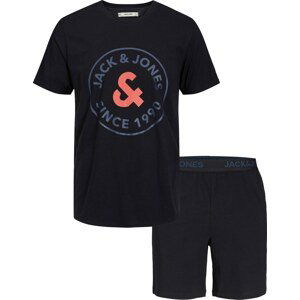 JACK & JONES Pyžamo krátké 'AARON' grafitová / korálová / černá