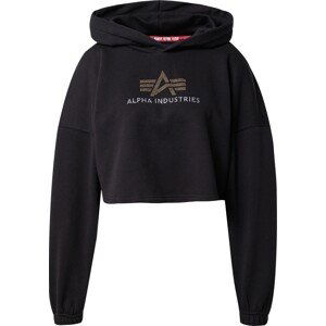 ALPHA INDUSTRIES Mikina 'Crystal' zlatá / černá / stříbrná