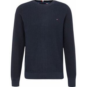 TOMMY HILFIGER Svetr 'SPRING GRID' noční modrá / červená / bílá