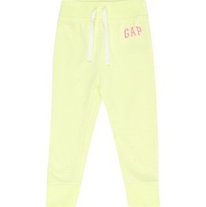 GAP Kalhoty limone / světle růžová / bílá