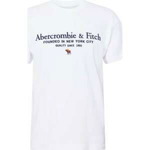 Abercrombie & Fitch Tričko tmavě modrá / hnědá / žlutá / bílá