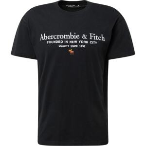 Abercrombie & Fitch Tričko hnědá / černá / bílá