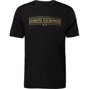 ARMANI EXCHANGE Tričko zlatá / černá