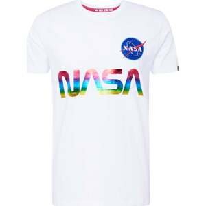 ALPHA INDUSTRIES Tričko 'NASA' mix barev / bílá