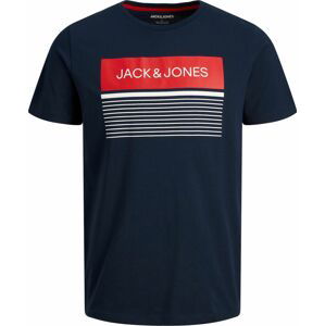 JACK & JONES Tričko 'TRAVIS' námořnická modř / červená / bílá