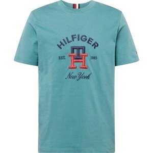 TOMMY HILFIGER Tričko noční modrá / petrolejová / červená