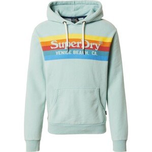 Superdry Mikina světlemodrá / žlutá / mátová / červená