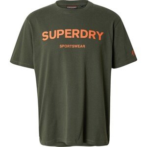 Superdry Tričko khaki / oranžová