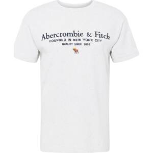 Abercrombie & Fitch Tričko námořnická modř / světle hnědá / šedý melír