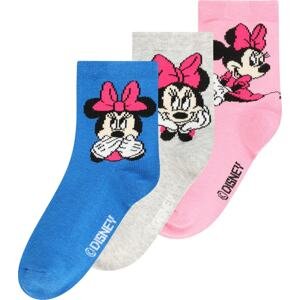 GAP Ponožky modrá / šedý melír / růžová / černá