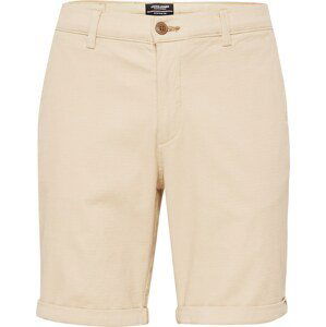 JACK & JONES Chino kalhoty 'Fury' světle béžová / bílá