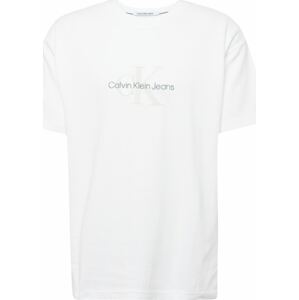 Calvin Klein Jeans Tričko šedá / bílá / offwhite