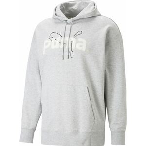 PUMA Mikina světle šedá / černá / bílá