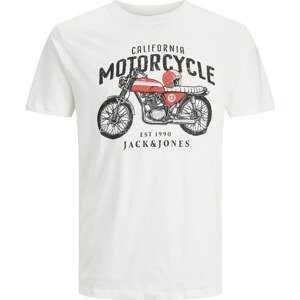 JACK & JONES Tričko červená / černá / bílá