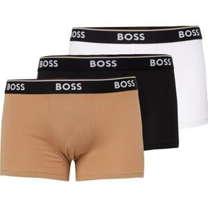 BOSS Black Boxerky velbloudí / černá / bílá