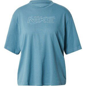 NIKE Funkční tričko azurová modrá / bílá