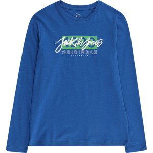 Jack & Jones Junior Tričko 'Races' modrá / zelená / bílá