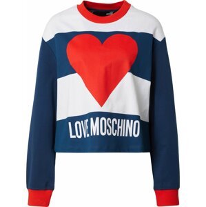 Love Moschino Mikina námořnická modř / krvavě červená / bílá