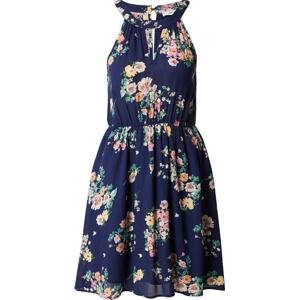 ABOUT YOU Letní šaty 'Leona' námořnická modř / tyrkysová / žlutá / světle růžová