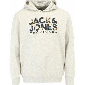 Jack & Jones Plus Mikina tmavě modrá / zelená / oranžová / bílý melír