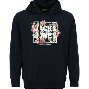 Jack & Jones Plus Mikina námořnická modř / olivová / starorůžová / bílá