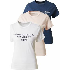 Abercrombie & Fitch Tričko námořnická modř / růžová / bílá