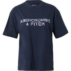 Abercrombie & Fitch Tričko noční modrá / světlemodrá / bílá