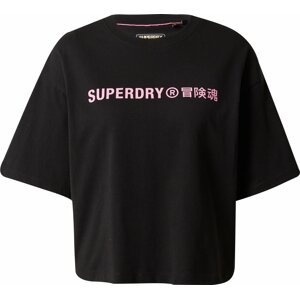 Superdry Tričko růžová / černá