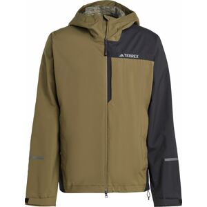 ADIDAS TERREX Outdoorová bunda olivová / černá / stříbrná