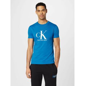 Calvin Klein Jeans Tričko královská modrá / bílá