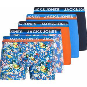 JACK & JONES Boxerky 'Palm Bay' modrá / námořnická modř / oranžová / bílá