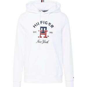 TOMMY HILFIGER Mikina marine modrá / burgundská červeň / bílá