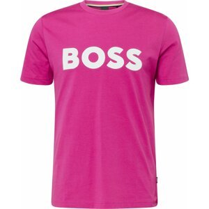 BOSS Black Tričko 'Tiburt' magenta / bílá