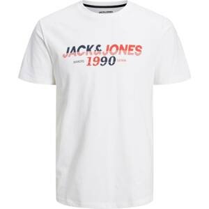 JACK & JONES Tričko 'WORK' námořnická modř / červená / bílá